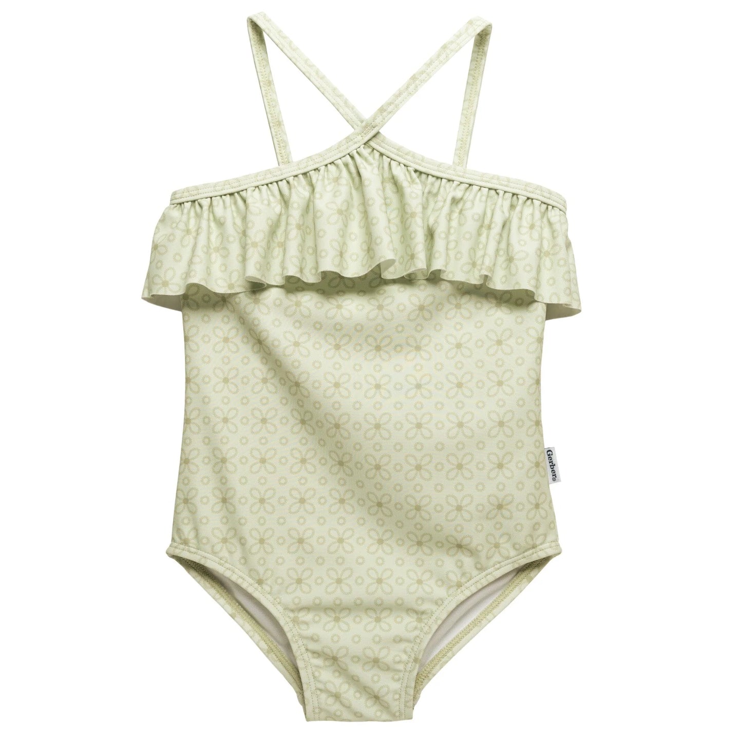 1-Pc Eyelet Floral Print UPF 50+ Swimsuit