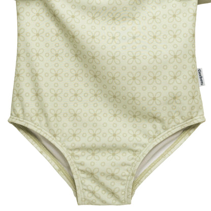 1-Pc Eyelet Floral Print UPF 50+ Swimsuit
