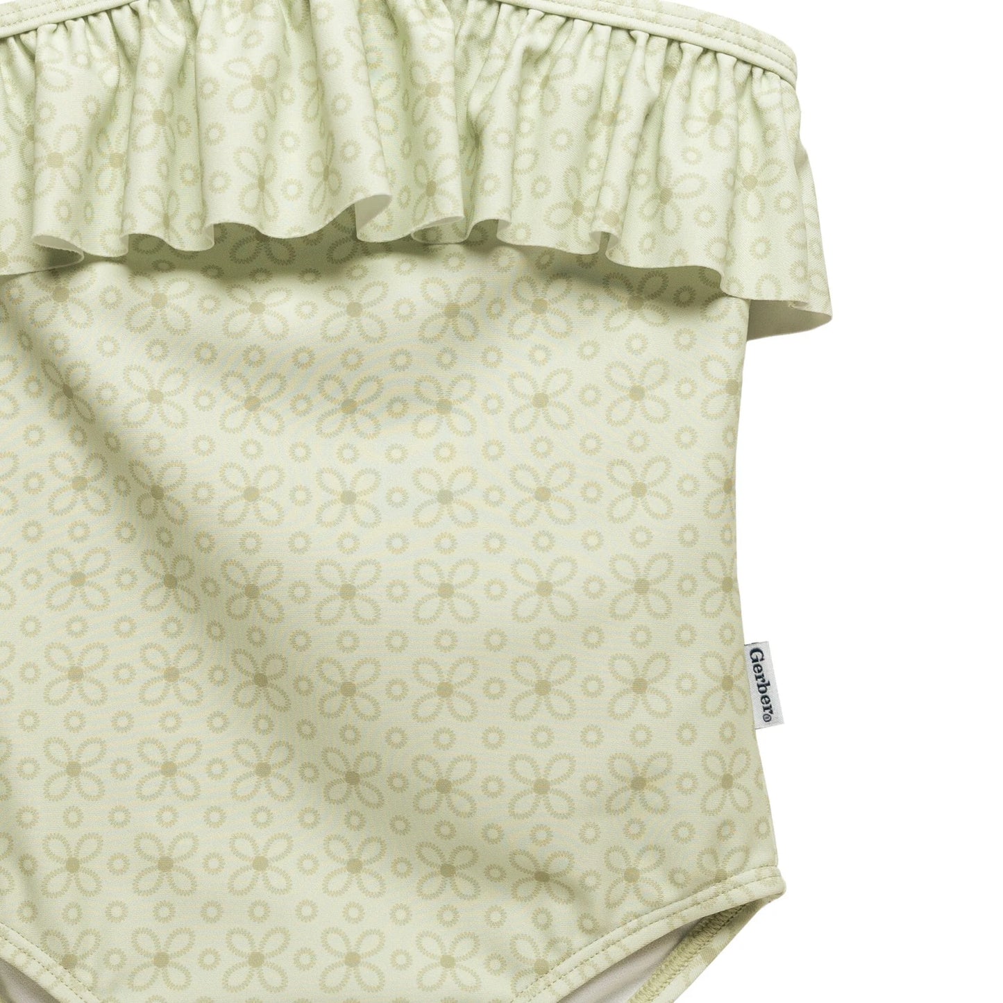 1-Pc Eyelet Floral Print UPF 50+ Swimsuit