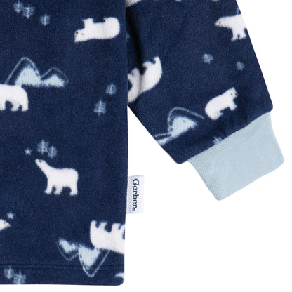 2-Piece Boys Polar Bears Fleece Pajamas