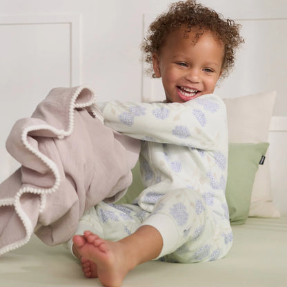 3-Pack Blue Floral Footless Fleece Pajamas Set