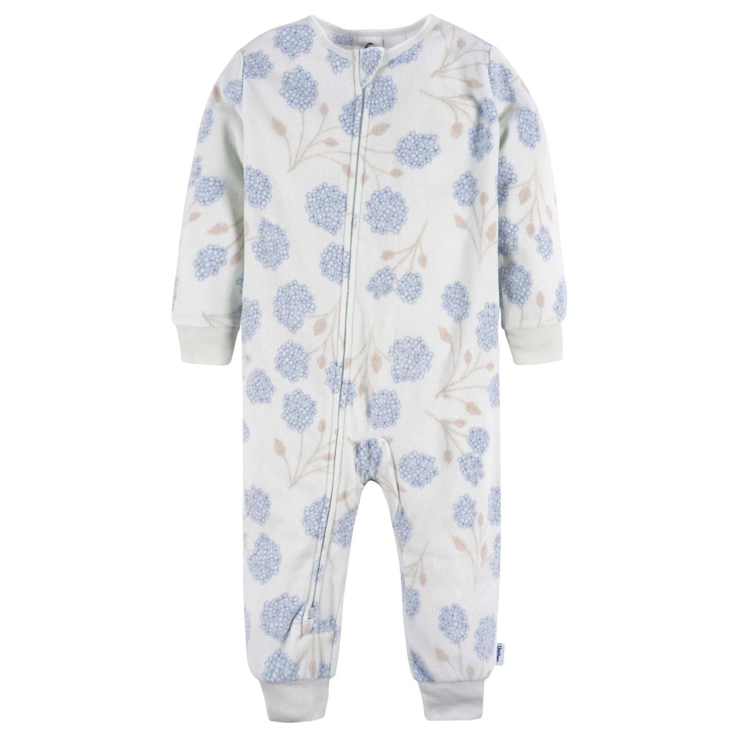 3-Pack Blue Floral Footless Fleece Pajamas Set