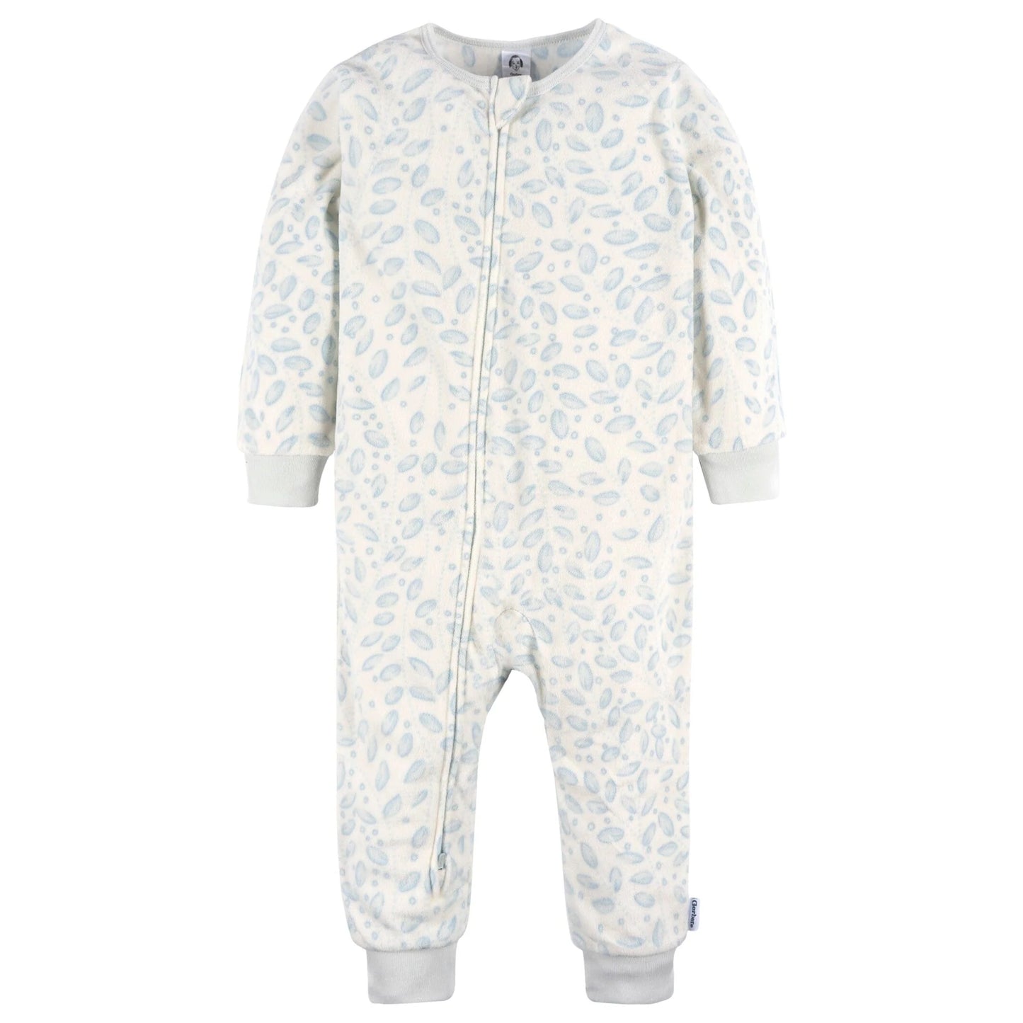 3-Pack Blue Floral Footless Fleece Pajamas Set