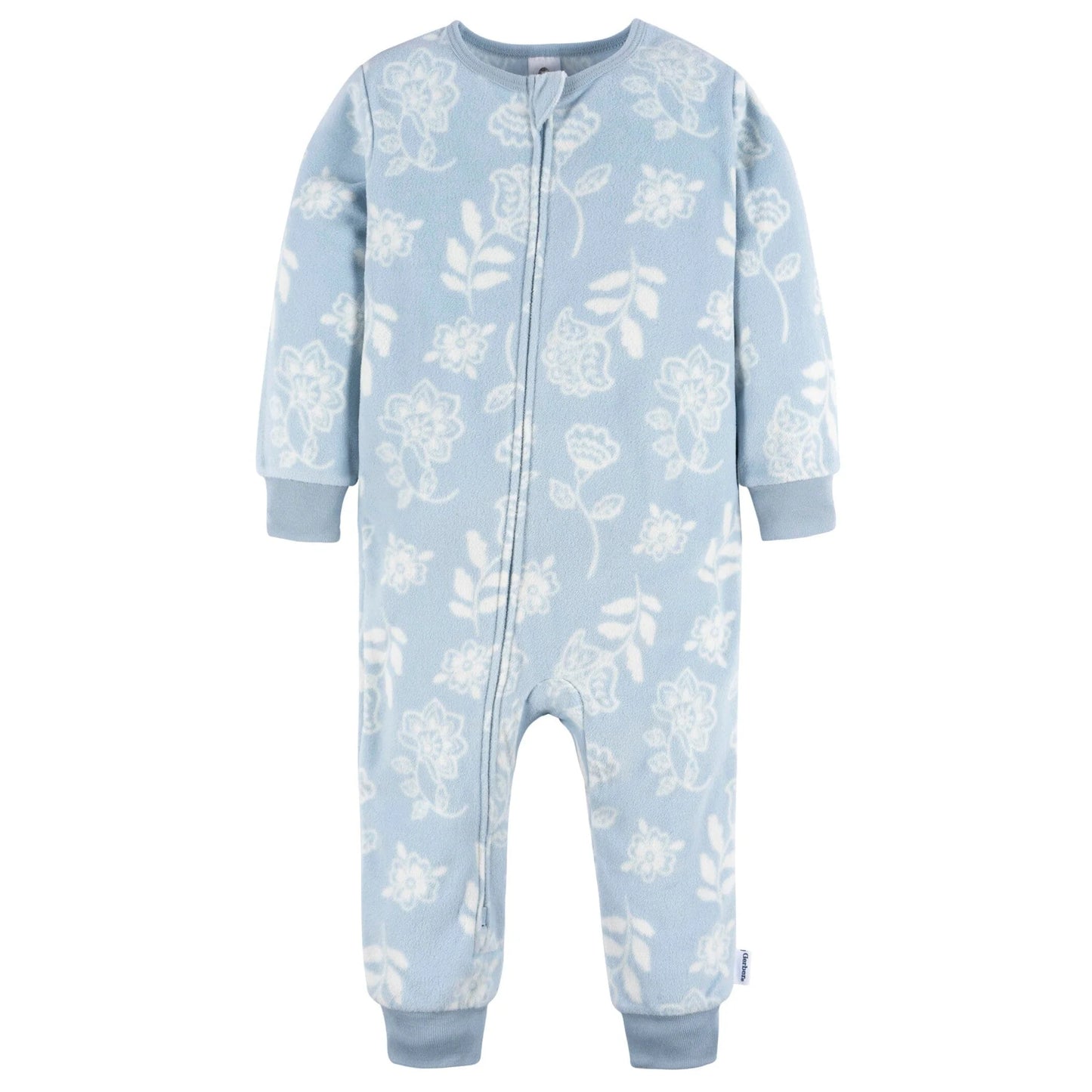 3-Pack Blue Floral Footless Fleece Pajamas Set