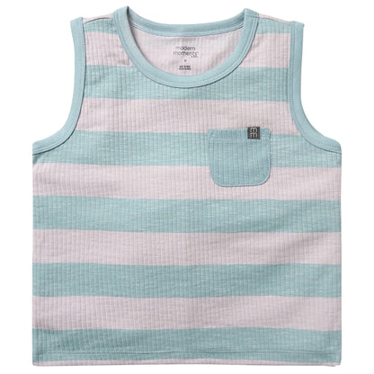 Boys Medium Teal Stripe Tank Top