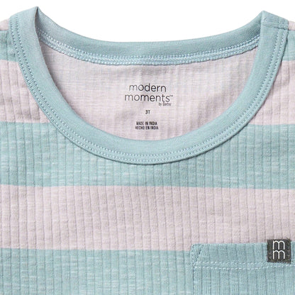 Boys Medium Teal Stripe Tank Top